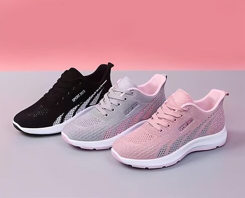 Women's Walking Shoes Lightweight Breathable Knit Mesh Casual Sneakers in Kuwait