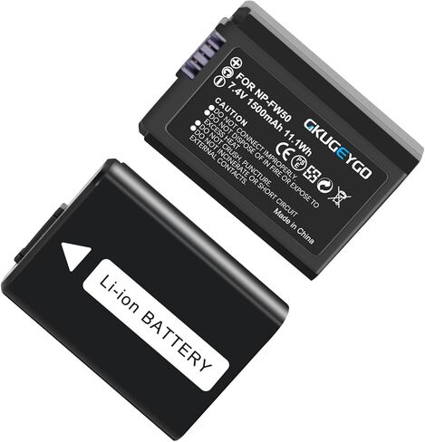 NP-FW50 Camera Battery & Dual Slot Charger 2 Pack Compatible with Sony ZV-E10 A7 A7R A6400 RX10 in Kuwait