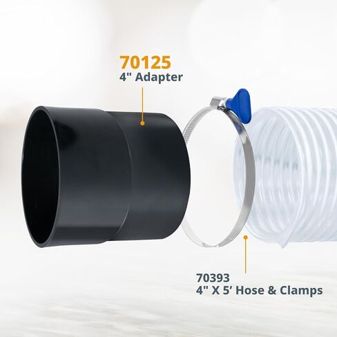 POWERTEC 70125-P2 Dust Port Adapter for 4 Inch Pipe to 4 Inch Dust Collection Hose, Quick Connect Hose Coupler Fitting for Workshop Dust Collection Fittings, 2 pack in Kuwait