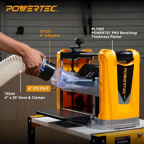 POWERTEC 70125-P2 Dust Port Adapter for 4 Inch Pipe to 4 Inch Dust Collection Hose, Quick Connect Hose Coupler Fitting for Workshop Dust Collection Fittings, 2 pack in Kuwait