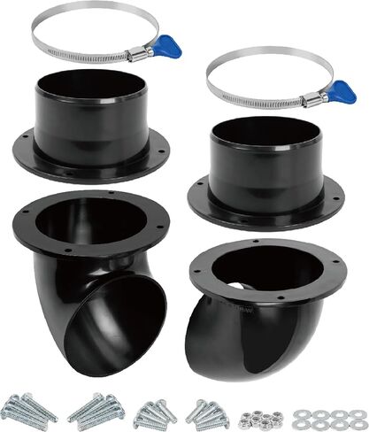 POWERTEC 70292V 4" Cyclone Dust Collection Elbows and Couplers Separator Kit for Woodworking Debris Containers, Buckets and Barrels in Kuwait