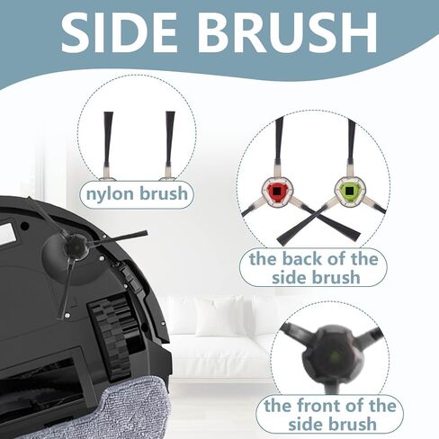 16 Pcs Replacement Part Kit for Airrobo P30 Vacuum Cleaner | 1 Main Brush, 4 Filters, 4 Mop Pads, 6 Side Brushes Accessories Attachments in Kuwait