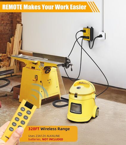 Automatic Vacuum Switch with Remote, 3/7/10s Delay Auto Vacuum Switch for Various Power Tools, Dust Collector On/Off Delay to Prevent Circuit Overload and Tripping, Keep Your Workplace Clean in Kuwait