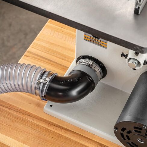 Rockler Dust Right Quick Change 2-1/2'' Elbow Tool Port - Collection Fitting with Flexible Rubber Boot & Metal Clamp for Hose, Shop Vacuum, Collector Systems & Workshop Ducting. in Kuwait