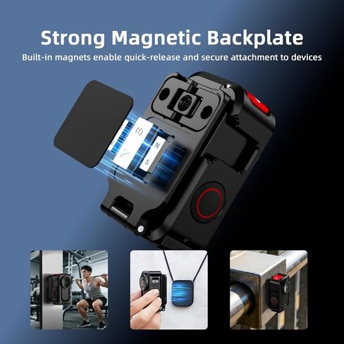 Aluminum Alloy Magnetic Quick-Release Expansion Bracket for DJI Osmo Nano - Secure Mount with Cold Shoe & 1/4" Threads, Multi-Angle Adjustment, and Universal Accessory Compatibility in Kuwait