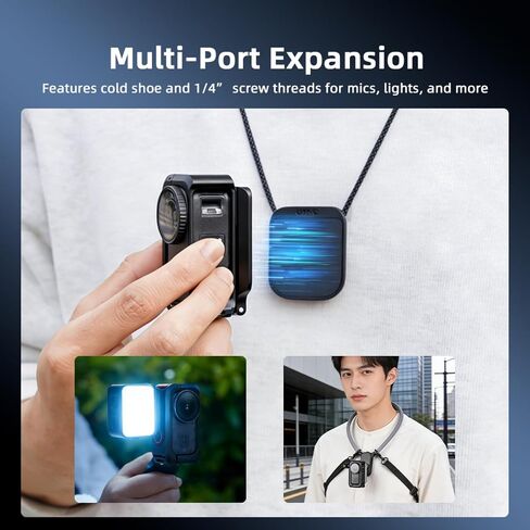 Aluminum Alloy Magnetic Quick-Release Expansion Bracket for DJI Osmo Nano - Secure Mount with Cold Shoe & 1/4" Threads, Multi-Angle Adjustment, and Universal Accessory Compatibility in Kuwait