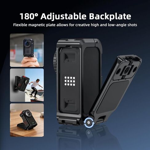Aluminum Alloy Magnetic Quick-Release Expansion Bracket for DJI Osmo Nano - Secure Mount with Cold Shoe & 1/4" Threads, Multi-Angle Adjustment, and Universal Accessory Compatibility in Kuwait