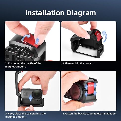 Aluminum Alloy Magnetic Quick-Release Expansion Bracket for DJI Osmo Nano - Secure Mount with Cold Shoe & 1/4" Threads, Multi-Angle Adjustment, and Universal Accessory Compatibility in Kuwait