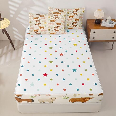 jejeloiu Pig Cow Sheep Zipper Bedding Queen Farm Animal Bedding Sets for Kids Boys Girls Farm Nursery Decor Comforter Set with Fitted Sheet 2 Pillowcases One Zipper Bed Set for All Seasons in Kuwait