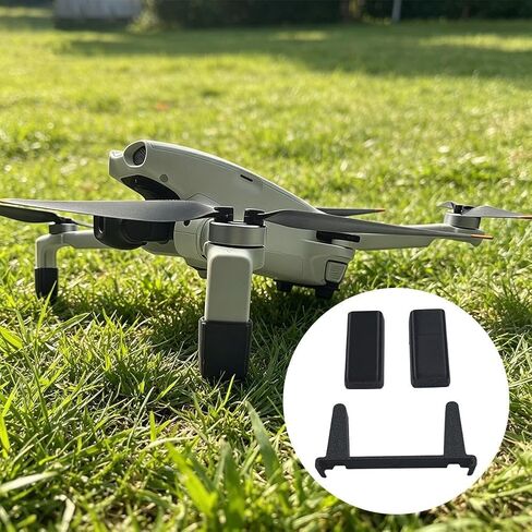 Heightening Tripod Stand Set Compatible with DJI Lito 1/X1, 2cm/5mm Riser Adapter, Anti-Scratch Protective Base, Snap-in Lightweight Legs (Black B) in Kuwait