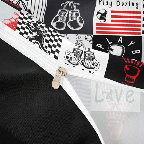 Boxing Duvet Cover Set Black and Grey Patchwork Sports Girl Toddler Bedding Set for Toddler Boys European Sport Player Ball Game Comforter Cover Boys Athletic Decor Competitive Games Bed Sets in Kuwait