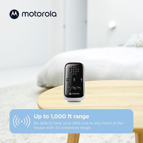 Motorola Nursery Baby Monitor, 1000ft Range PIP10 Audio Only, No WiFi Needed, Cry Detection, Alert Light, Portable Parent Unit for Easy Monitoring in Kuwait