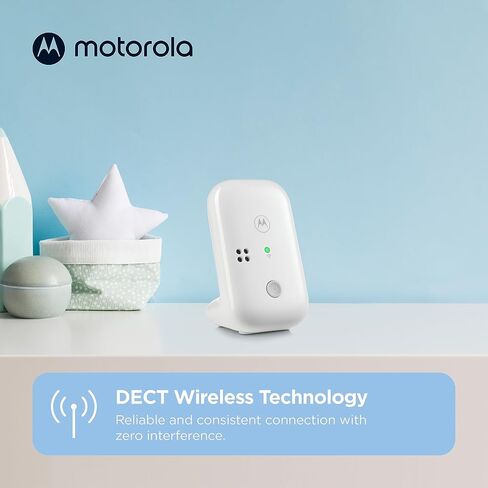 Motorola Nursery Baby Monitor, 1000ft Range PIP10 Audio Only, No WiFi Needed, Cry Detection, Alert Light, Portable Parent Unit for Easy Monitoring in Kuwait