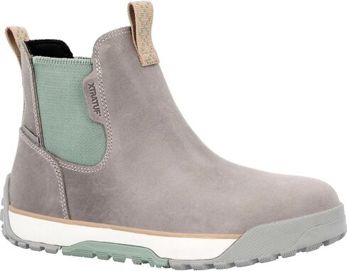 XTRATUF Women's Waterproof Leather Ankle Deck Boot, Grey Iceberg, Size 8(M) in Kuwait