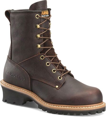 Carolina Elm 8" Steel Toe Logger Work Boots for Women - Rugged Leather Upper with Comfort Footbed, Oil & Slip-Resisting Rubber Lug Outsole, EH Rated in Kuwait