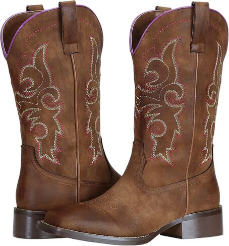 SheSole Ladies Western Square Toe Cowboy Boots For Women Wide Calf Cowgirl Boots in Kuwait