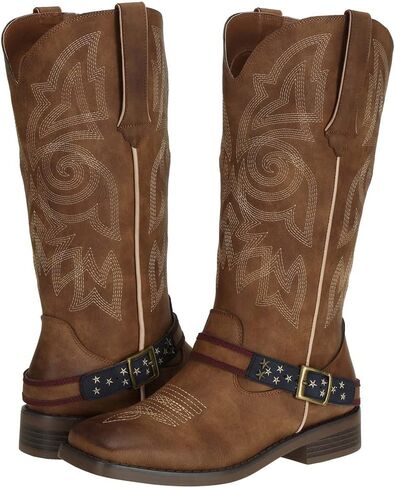 SheSole Women's Western Fashion Square Toe Cowboy Cowgirl Country Boots in Kuwait