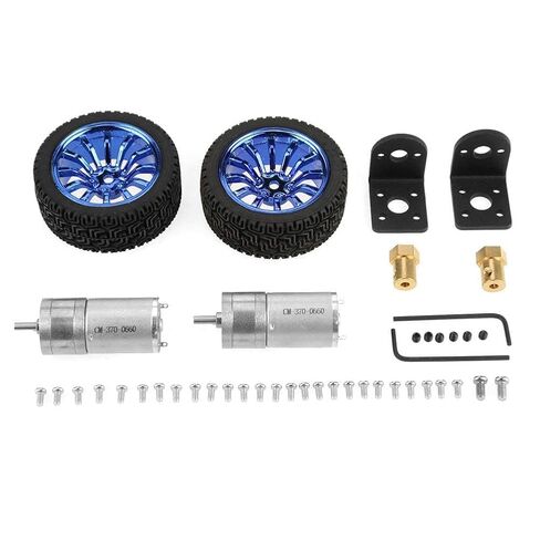 Encoder Motor Set,DC 6V 280RPM 25GA370 Encoder Motor Set 4mm Shaft DC Gear Motor with Mounting Bracket 65mm Wheel Kits for Smart Car Robot DIY in Kuwait
