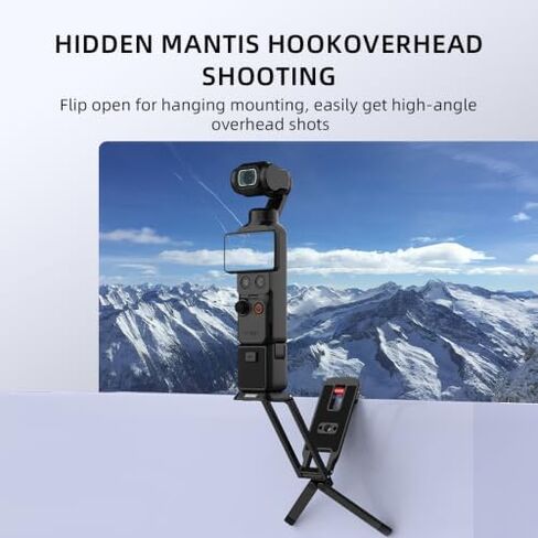 BRDRC Magnetic Tripod Mount & Flip Cover Case for DJI OSMO Pocket 3, Foldable Mantis Hook 1/4 Arca Bracket, Gimbal Protective Lens Cap Holds 3 Filters for Creator Combo Accessories Pink in Kuwait