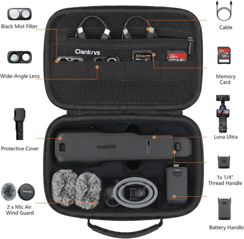 Luna Ultra Carrying Case, Shoulder Bag for Insta360 Luna Ultra Creator Bundle, Compatible with POV Head Tracker, Includes Removable Shoulder Strap in Kuwait