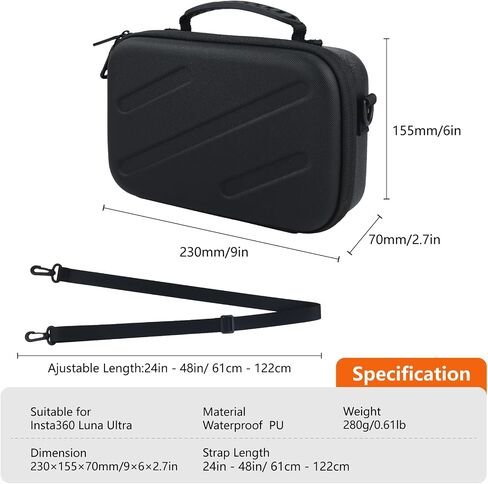 Luna Ultra Carrying Case, Shoulder Bag for Insta360 Luna Ultra Creator Bundle, Compatible with POV Head Tracker, Includes Removable Shoulder Strap in Kuwait