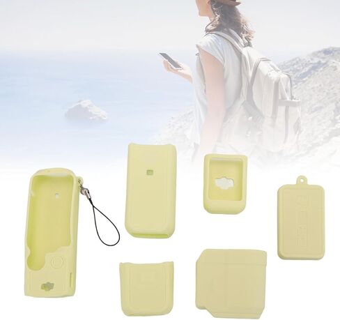 Protective Case for Pocket Camera with Non-Slip Design and Scratch Resistance for 3 in Silicone Material (Yellow) in Kuwait