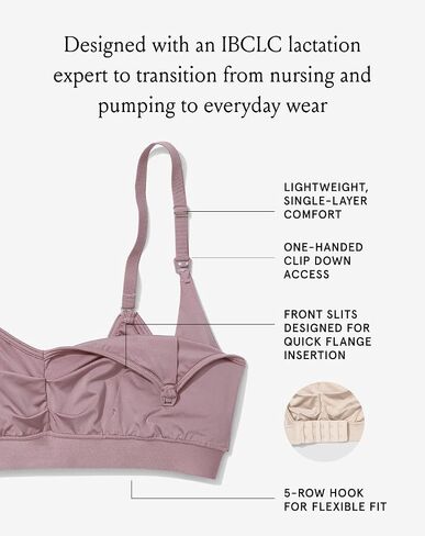 Bodily Do Anything Nursing Bra for Breastfeeding & Hands-Free Pumping, S | Wireless Pumping Bra, Adjustable Maternity Bra, One Handed Clip-Down Access, Made with OEKO-TEX Standard 100 Certified Fabric in Kuwait