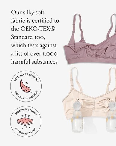 Bodily Do Anything Nursing Bra for Breastfeeding & Hands-Free Pumping, S | Wireless Pumping Bra, Adjustable Maternity Bra, One Handed Clip-Down Access, Made with OEKO-TEX Standard 100 Certified Fabric in Kuwait