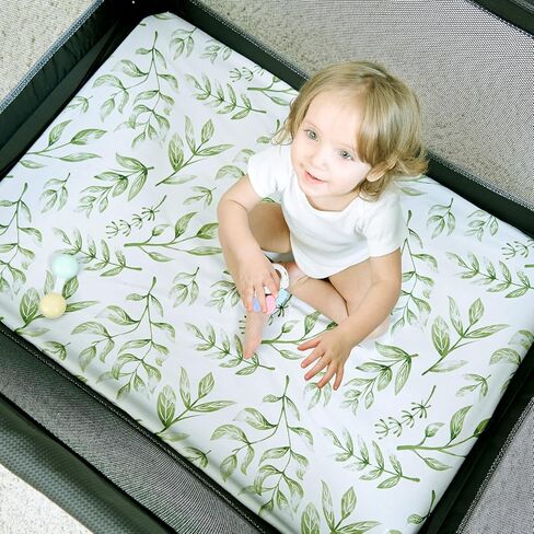 TCBunny 2 Pack Premium Fitted Baby 38X26 Mini Crib Sheets, Pack N Play Bassinet Sheets - Ultra-Soft 100% Cotton, Stylish Rabbit, and Garden Pattern, Safe and Snug for Baby in Saudi Arabia