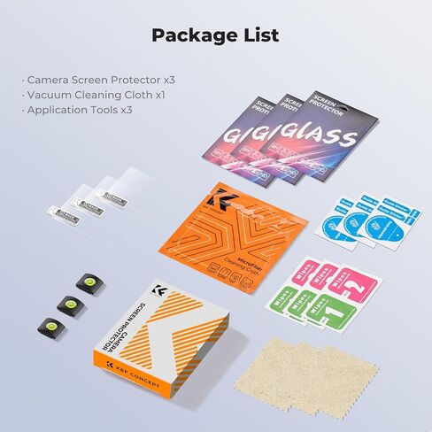 K&F CONCEPT Screen Protector Compatible with Canon EOS R6 II/R6/R7 Camera | Ultra Clear Tempered Glass Screen Protector Anti Scratch Bubble Free Ultra Resistant PF18 in Kuwait