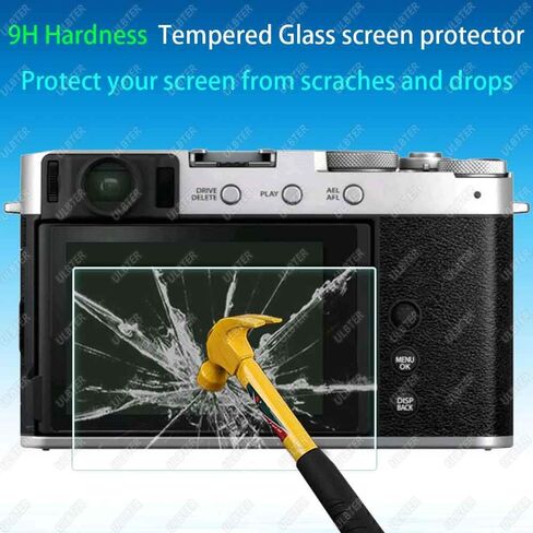 ULBTER Screen Protector for Fujifilm X100VI X-E4 X100V Fuji XE4 [3+2Pack] | Tempered Glass for Fuji XE4 X-100V & Hot Shoe Cover 0.3mm 9H Hardness Anti-Scrach Anti-Bubble in Kuwait