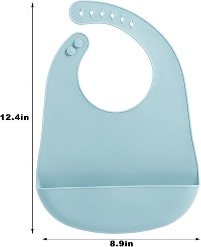 PandaEar Silicone Baby Bibs, 4 Pack Waterproof Feeding Bibs with Pocket | Silicone Baby Bibs with Pocket Stay Open to Catch Spills. Perfect Waterproof Baby Bibs for Less Mess. in Kuwait