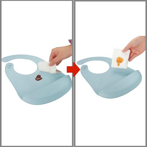 PandaEar Silicone Baby Bibs, 4 Pack Waterproof Feeding Bibs with Pocket | Silicone Baby Bibs with Pocket Stay Open to Catch Spills. Perfect Waterproof Baby Bibs for Less Mess. in Kuwait