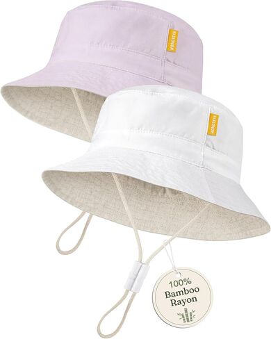 Baby Sun Hat for Toddler Kids Bamboo Rayon Bucket Hat Summer Beach Sun Protection Baby Hats for Boys Girls in Saudi Arabia