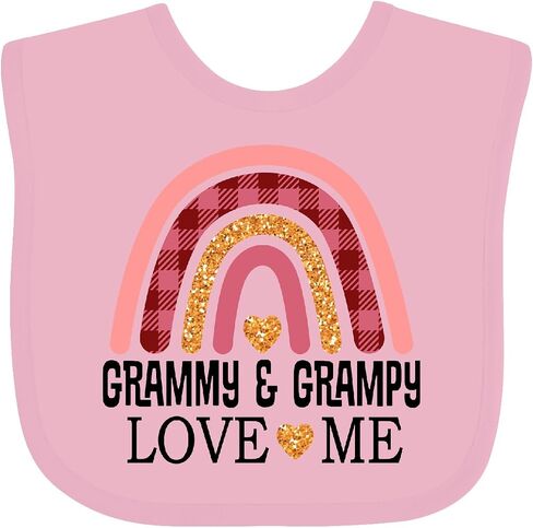 inktastic Grammy and Grampy Love Me Grandchild Rainbow Baby Bib in Kuwait