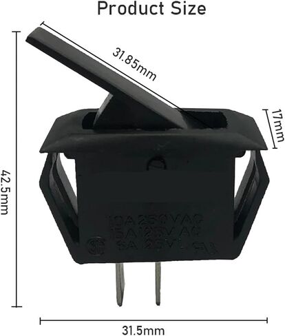 1pc 15A 250V Rocker Switch ZE-205A Normally Open 2 Position 2 Pin Electrical Equipment Power Switch in Kuwait