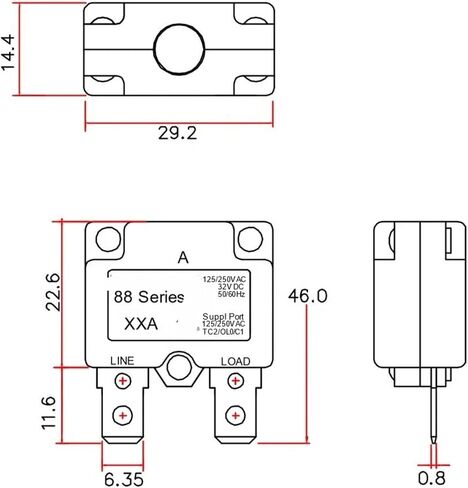 1PCS 88ar Series 10A auto recloser Battery Protector Self Reset Circuit Breaker in Kuwait