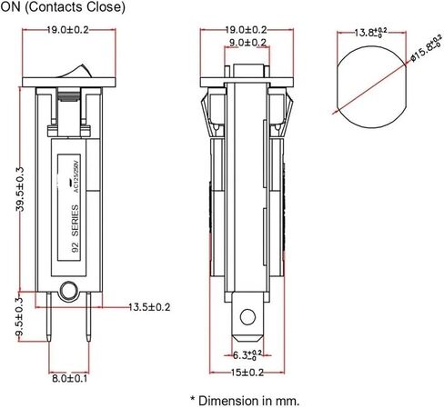 1pc 92 Series Overload Protector 0.5A Electrical Automatic Circuit Breaker in Kuwait