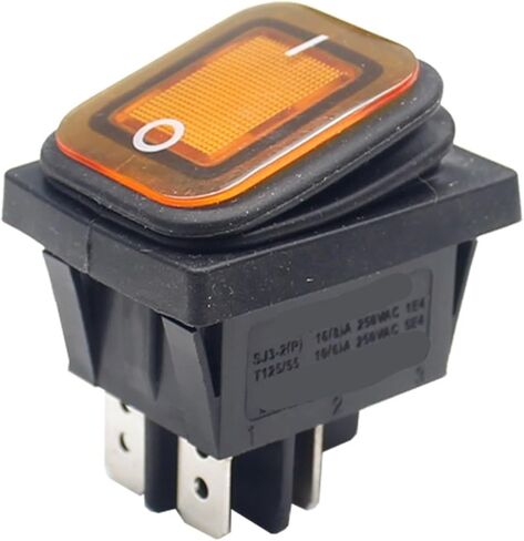 1pc SJ3-2P-21n-3-LK 30x22 Rocker Switch 12V LED 220V 16A 250VAC KCD4-201 DPST Switch 4pin in Kuwait