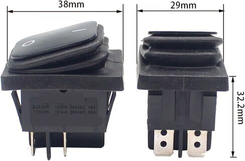 1pc SJ3-2P-21n-3-LK 30x22 Rocker Switch 12V LED 220V 16A 250VAC KCD4-201 DPST Switch 4pin in Kuwait