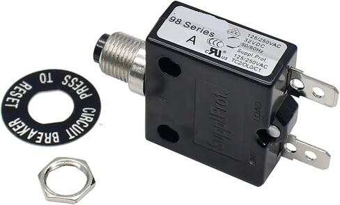 1pcs 98 Series 5A Push Button Reset Overload Protector Automatic Reset Circuit Breaker Switch in Kuwait
