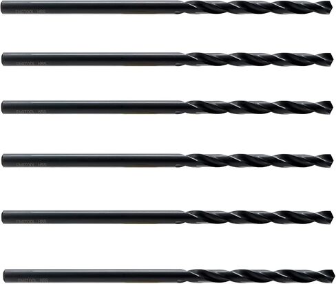 MAXTOOL 5/32"x6" 6pcs Identical Aircraft Extension Drills HSS M2 Extra Long Deep Twist Drill Bits Straight Shank Fully Ground Black; ACF02B06R10P6 in Kuwait