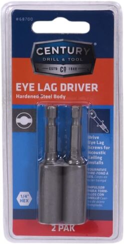 Century Drill & Tool 68700 Eye Lag Driver, 1/4" | cuts steel, metal & wood, Eye Lage Driver features a hardened steel, Easily drives eye lag screws into wood in Kuwait