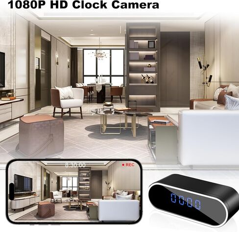Smart Clock Camera, WiFi HD 1080P Wireless Mini Camera with Night Vision, Motion Detection, and Remote Viewing, Nanny Cam for Baby/Elder/Pet Care in Kuwait