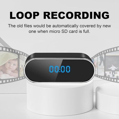 Smart Clock Camera, WiFi HD 1080P Wireless Mini Camera with Night Vision, Motion Detection, and Remote Viewing, Nanny Cam for Baby/Elder/Pet Care in Kuwait