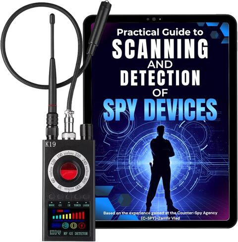 Hidden Camera Detector Spy Camera Finder with Full Guide eBook, RF Detector for GPS Tracker, Bug, Listening Devices, Radio Frequency & Microphone, RF Scanner for Hotel, Office, Home Travel Privacy in Kuwait