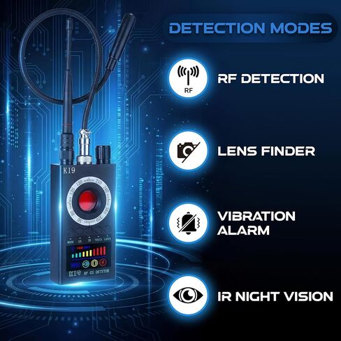 Hidden Camera Detector Spy Camera Finder with Full Guide eBook, RF Detector for GPS Tracker, Bug, Listening Devices, Radio Frequency & Microphone, RF Scanner for Hotel, Office, Home Travel Privacy in Kuwait