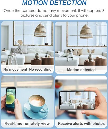Hidden Camera Clock 1080P WiFi Indoor Security Camera Clock No Audio | Wireless Nanny Cam with Night Vision/Motion Detection Secret Cameras for Home Office Surveillance in Kuwait