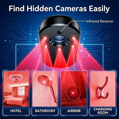 Hidden Camera Detector & GPS Tracker Finder – RF Signal Scanner with Magnetic Field Detection, Infrared Camera Lens Finder, Stranger Intrusion Alarm, Portable Anti Spy Device for Home, Hotel & Travel in Kuwait