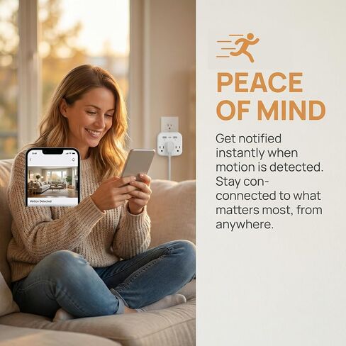 1080P Mini Hidden Wall Outlet Camera, Wireless WiFi Smart Home Monitor & Indoor Nanny Cam for Baby, Pet & Elderly Care, Plug-in Camera with Motion Detection, Real-Time View & Free Memory Card in Kuwait